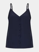 Koszulki i topy damskie - NAF NAF Top Ilina C1 YHNC26 Granatowy Regular Fit - miniaturka - grafika 1