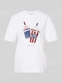 Koszulki i topy damskie - T-shirt z czystej bawełny organicznej o kroju regular fit model 'BURST' - miniaturka - grafika 1