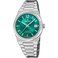 Zegarki damskie - Festina Swiss Made zegarek damski na bransolecie wodoszczelny zielony 20035/5 - miniaturka - grafika 1