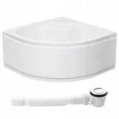 Brodziki prysznicowe - GŁĘBOKI BRODZIK 44CM WYSOKI DO KABINY PÓŁOKRĄGŁEJ 80x80 CM Z OBUDOWĄ SYFON - miniaturka - grafika 1