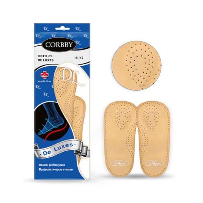 Wkładki Profilaktyczno-Ortopedyczne 2/3 Ze Skóry Naturalnej Corbby R. 41/42