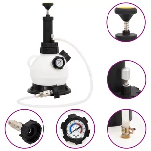 vidaXL Zestaw do odpowietrzania hamulców, biało-czarny, 2 L - Akcesoria pneumatyczne - miniaturka - grafika 1