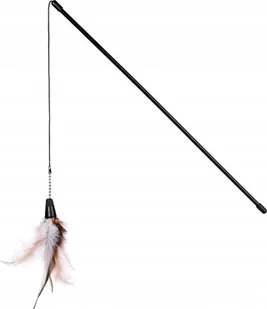 Yarro International YARRO WĘDKA DŁUGA Z BRĄZOWYMI PIÓRKAMI 90/90/20cm - Zabawki dla kotów - miniaturka - grafika 1