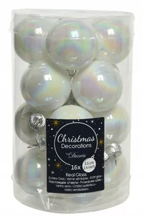 Bombki Choinkowe Szklane Zestaw Biały 16 Szt. - Bombki - miniaturka - grafika 1