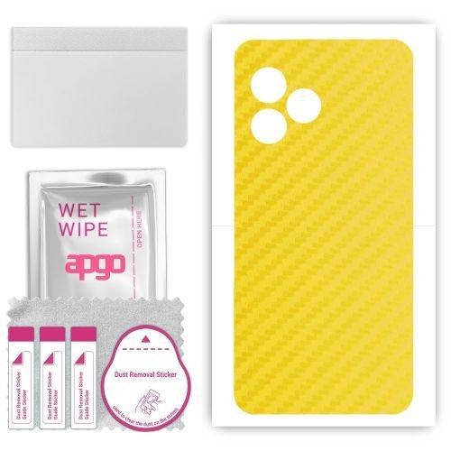 folia naklejka skórka strukturalna na TYŁ do Realme GT Neo6 Perfect World - Carbon Żółty - apgo SKINS