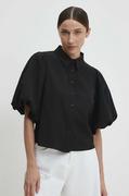 Bluzki damskie - Answear Lab bluzka damska kolor czarny gładka - miniaturka - grafika 1