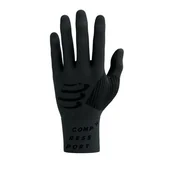 Rękawiczki rowerowe - COMPRESSPORT rękawiczki biegowe 3D THERMO GLOVES asphalte black - miniaturka - grafika 1