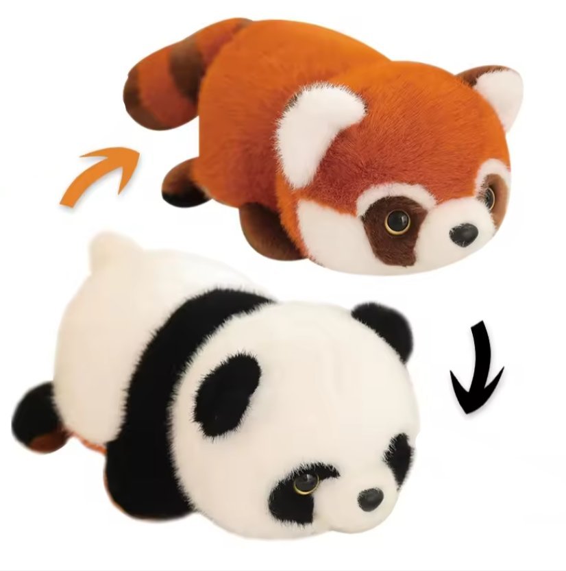 MASKOTKA PLUSZOWA PANDA CZERWONA SZOPO-PANDA 2w1 35cm