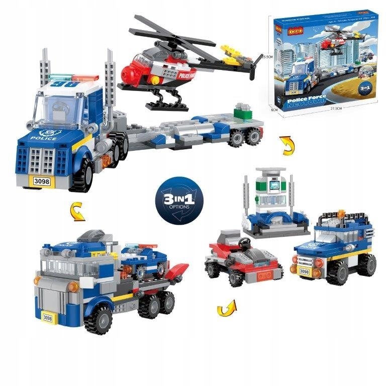 Klocki Cogo Policyjny Transport Helikopterem 3w1 249 El