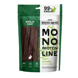 Przysmak dla psa WIEJSKA ZAGRODA Monoproteinowe miękkie paski Królik 100 g - Przysmaki dla psów - miniaturka - grafika 1