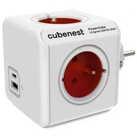 Gniazdo rozgałęźnika CubeNest Powercube Original USB PD 20W, USB, USB-C, 4x zásuvka (PC220RD) Biała/Czerwona - Przedłużacze i rozgałęźniki Gniazdo rozgałęźnika CubeNest Powercube Original USB PD 20W, USB, USB-C, 4x zásuvka (PC220RD) Biała/Czerwona - Przedłużacze i rozgałęźniki - miniaturka - grafika 1