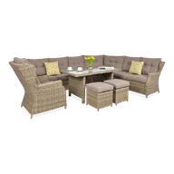 Meble ogrodowe - Zestaw Mebli Ogrodowych Wypoczynkowych Technorattan TRIVENTO Narożnik Taras - miniaturka - grafika 1