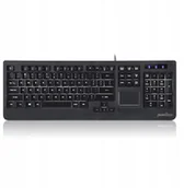 Klawiatury - przewodowa Perixx PERIBOARD-313 podświetlana, touchpad, 2x hub USB, czarna 11445 - miniaturka - grafika 1