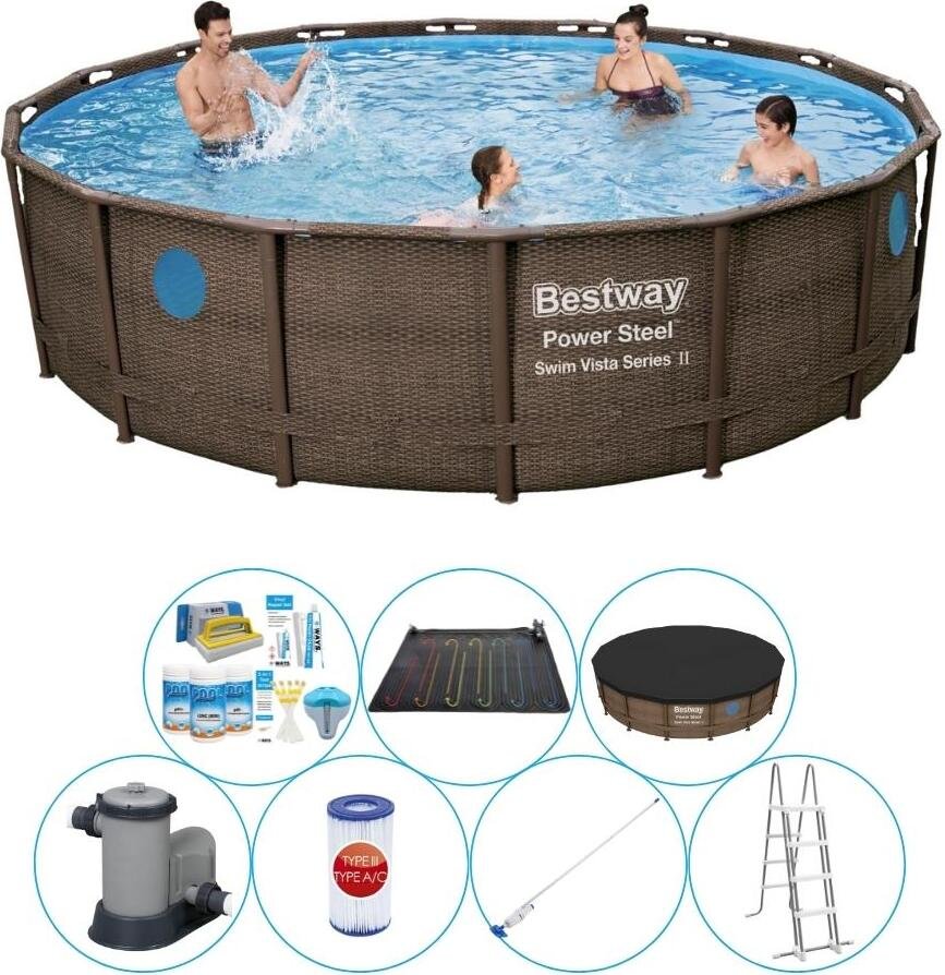 Zestaw basenowy - Bestway Power Steel Swim Vista Rund 488x122 cm