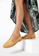 Mokasyny damskie - Brązowe Balerinki Thetea - miniaturka - grafika 1