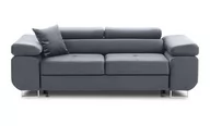 Sofy i kanapy - Welurowa sofa do salonu, Rigatto, 207x100x86 cm, ciemny szary - miniaturka - grafika 1