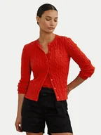 Swetry damskie - LAUREN RALPH LAUREN Kardigan 200932225010 Czerwony Slim Fit - miniaturka - grafika 1