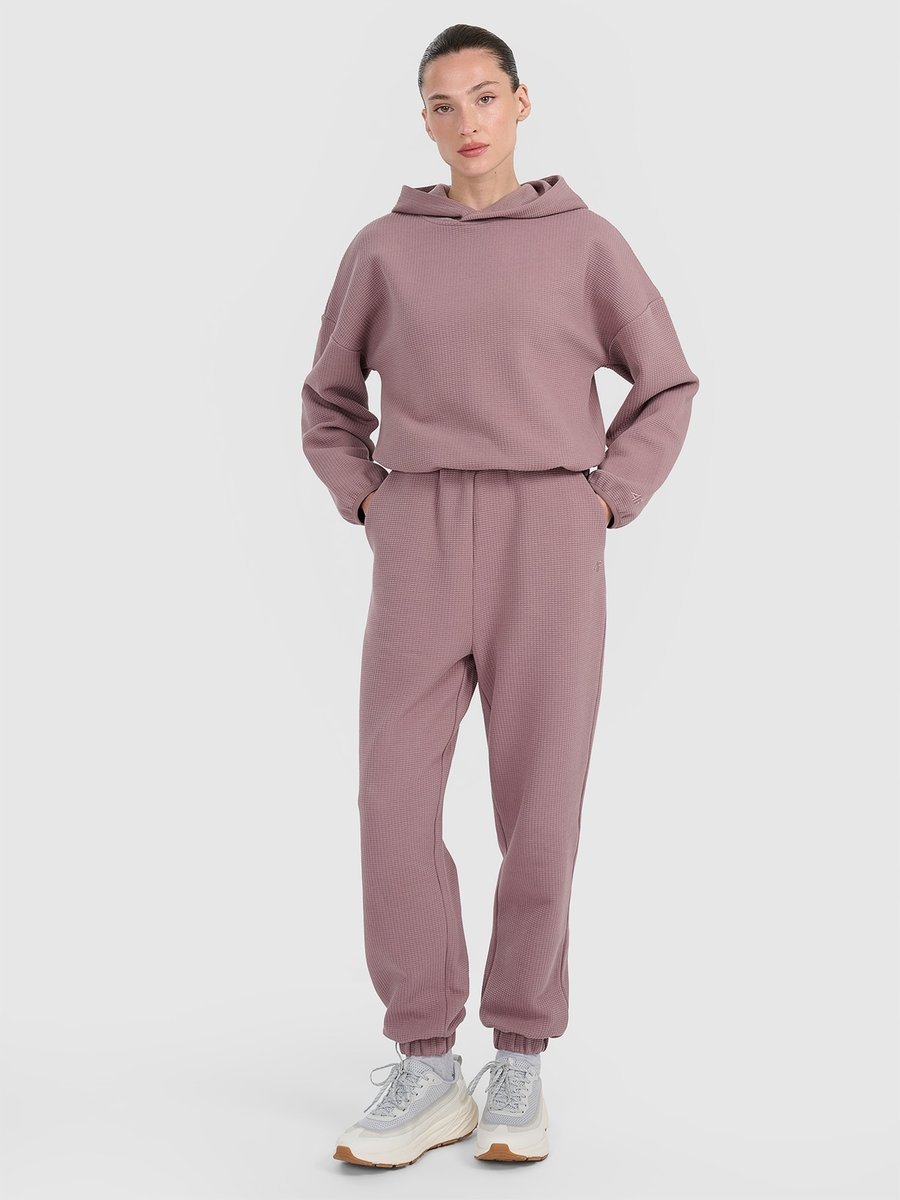 BLUZA DAMSKA DRESOWA 4F Z DZIANINY O SPLOCIE WAFLOWYM TSWSF1847 AW25 S
