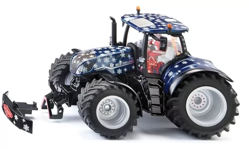 ﻿Siku 3223 Świąteczny Traktor New Holland T7 z Figurką Gwiazdora