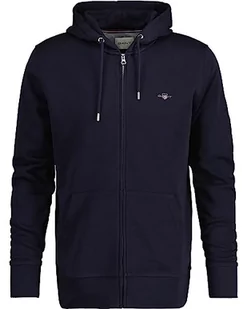 GANT Męska bluza z kapturem Reg Shield Full Zip bluza z kapturem z logo, z zamkiem błyskawicznym, niebieski (Evening Blue), 3XL - Bluzy męskie - miniaturka - grafika 1