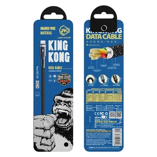 WK Design Kingkong kabel USB - Micro USB Power Delivery QuickCharge 3 A 1 m czarny (WDC-128m) - Kable USB - miniaturka - grafika 2