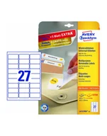 Etykiety do drukarek - avery zweckform Usuwalne etykiety uniwersalne, 63,5 x 29,6mm, białe, do drukarki,810 sztuk - miniaturka - grafika 1