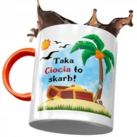 Kubki - Kubek Pomarańczowy Dla Cioci Ciotuni na Prezent z Nadrukiem ze Zdjęciem + Opakowanie na prezent (wzór 02) - miniaturka - grafika 1