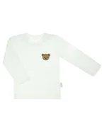 Bluzki damskie - Chłopięca bluzka na długi rękaw z misiem kremowa Nicol,r.92 - miniaturka - grafika 1