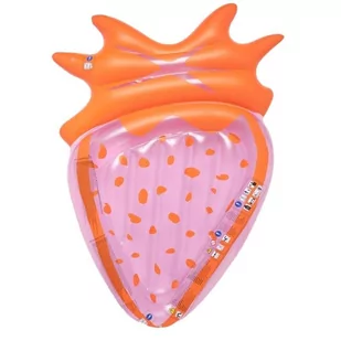 Sunnylife - Dmuchany materac do pływania  Luxe Lie-On - Strawberry Pink Berry - Materace dmuchane i koła do pływania - miniaturka - grafika 1