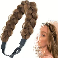 Ozdoby do włosów - TEMU Klasyczna Opaska z Warkoczami z Syntetycznych Włosów, Naturalne Peruki do Codziennego Użytku i na Imprezy Halloween dla Kobiet - miniaturka - grafika 1