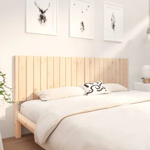 vidaXL Wezgłowie łóżka, 205,5x4x100 cm, lite drewno sosnowe - Inne meble do sypialni - miniaturka - grafika 1