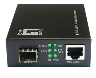 LevelOne GVT-2051 konwerter sieciowy 10000 Mbit/s Czarny - Pozostałe akcesoria sieciowe - miniaturka - grafika 1