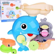 Zabawki do kąpieli - Jokomisiada Wesoły Delfin zabawka do kąpieli + łódka z pingwinami ZA5064 - miniaturka - grafika 1