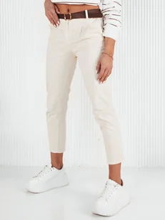 Spodnie damskie chinosy CHITRAS ecru Dstreet UY1884-S - Spodnie damskie - miniaturka - grafika 1