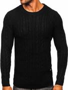 Swetry męskie - Czarny sweter męski Denley MM6010 - miniaturka - grafika 1