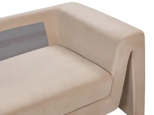 Sofa welurowa beżowa MAUNU - Sofy i kanapy - miniaturka - grafika 8
