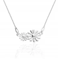 Naszyjniki - Srebrny Naszyjnik KWIATKI CELEBRYTKA srebro 925 - miniaturka - grafika 1
