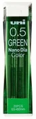 Ołówki - Grafity Uni 0,5Mm Zielone 20 Sztuk Nano Dia - miniaturka - grafika 1