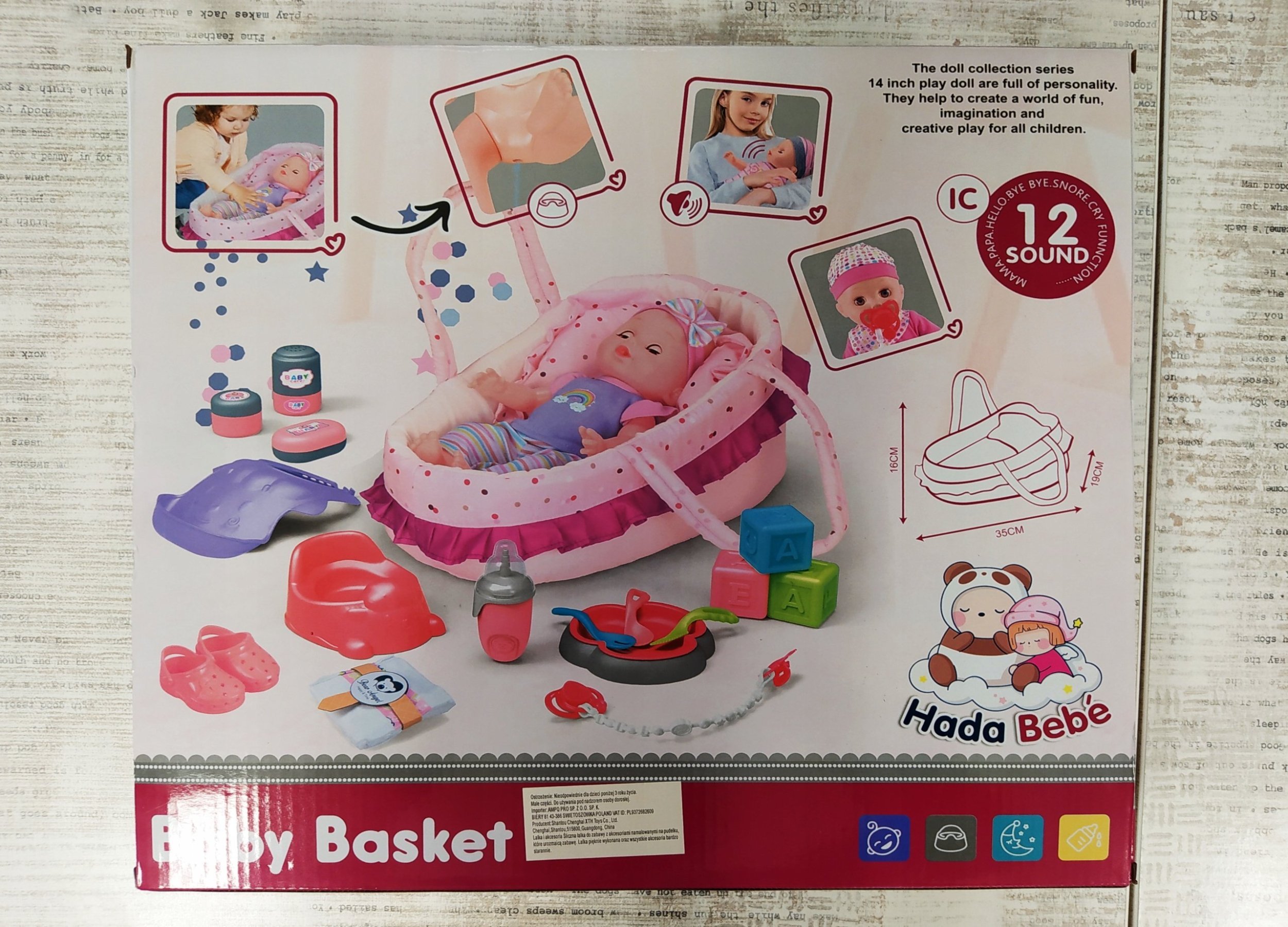 AMPQ Lalka bobas mówiąca z akcesoriami, otulaczem dla niemowlaka Bezpieczne zakupy! Szybka wysyłka! oryginalne, zaplombowane pudełko!