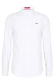 Koszule męskie - Tommy Jeans koszula męska Slim Fit biała długi rękaw, Rozmiar S - miniaturka - grafika 1