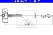 Linki hamulca postojowego - Cięgło, hamulec postojowy ATE 24.3727-1701.2 - miniaturka - grafika 1