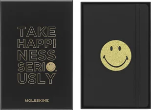 Notes Moleskine SMILEY L (13x21cm) w linie, twarda oprawa, czarny w pudełku - Notesy i bloczki - miniaturka - grafika 1