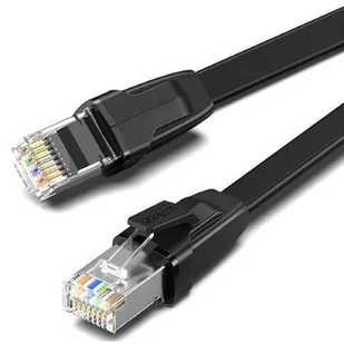 Ugreen UGREEN NW134 Płaski kabel sieciowy z metalowymi wtyczkami Ethernet RJ45 Cat.8 U/FTP 0.5m czarny 10979 - Kable miedziane - miniaturka - grafika 2