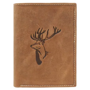 Skórzany męski portfel Wild ANIMALS N4-CHM DEER - Portfele - miniaturka - grafika 1