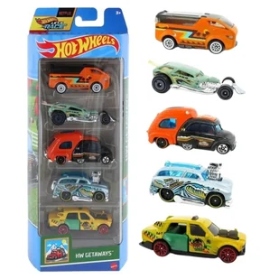 Hot Wheels HW Getaways 5-pak Zestaw Małych Samochodzików - Samochody i pojazdy dla dzieci - miniaturka - grafika 1