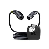 Ładowarki do samochodów elektrycznych - Green Cell - Kabel GC Snap Typ 2 do ładowania EV 11kW 7m 16A do Tesla Model Y / 3 / S / X, Kia EV6, VW ID.4 / ID.5, BMW i4 / iX, Ford Mach-E - miniaturka - grafika 1