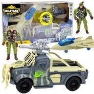 Samoloty i helikoptery - Zestaw Militarny Helikopter Auto Wojskowe Myśliwiec Wojsko Żołnierz Figurki - miniaturka - grafika 1