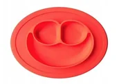 Miseczki i talerzyki dla dzieci - SILIKONOWY TALERZ TALERZYK DLA DZIECI CZERWONY - miniaturka - grafika 1