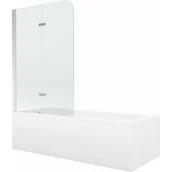 Wanny - Mexen Vega wanna prostokątna 150 x 70 cm z obudową i parawanem 2-skrzydłowym 100 cm, transparent, chrom - miniaturka - grafika 1