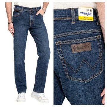 Spodnie Jeansowe Męskie Wrangler Texas Niebieskie Klasyczne W33 L32